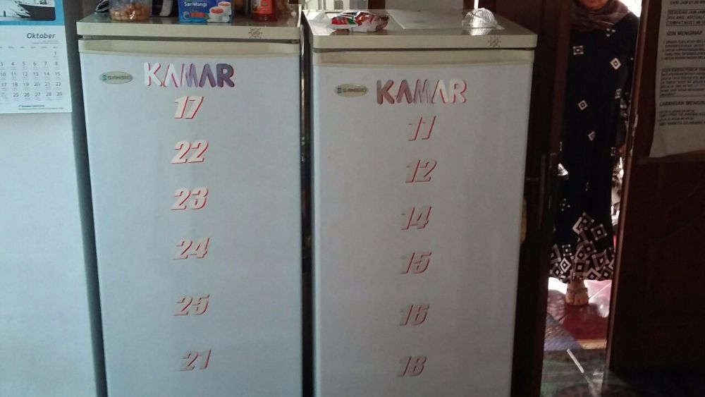 Kulkas bersama (sesuai nomor kamar)
